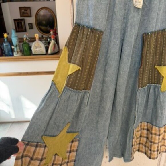 EASEL CHAMBRAY PATCHED WIDE LEG PANT NWT - Picture 8 of 9